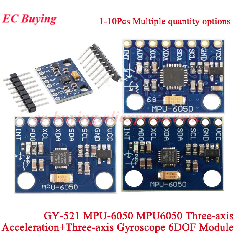 1-10Pcs GY-521 MPU-6050 MPU605 - огляд і ціна Mpu6050