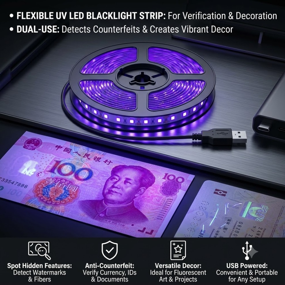 UV LED Strip SMD2835 DC5V 395- - огляд і ціна Ws2812B Strip 5V