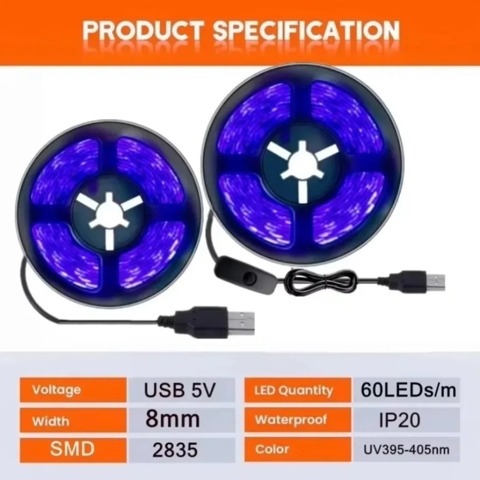 UV LED Strip SMD2835 DC5V 395- - огляд і ціна Ws2812B Strip 5V