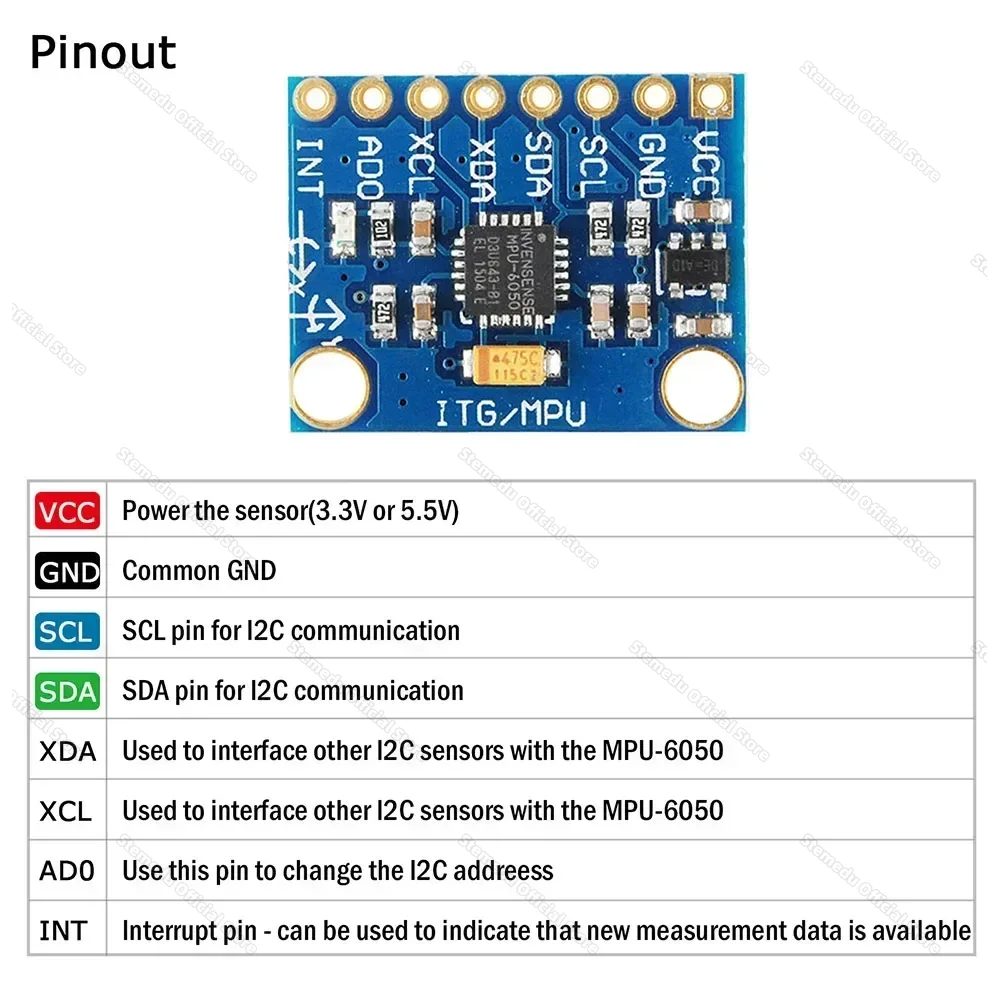 GY-521 MPU-6050 3 Axis Gyrosco - огляд і ціна Mpu6050